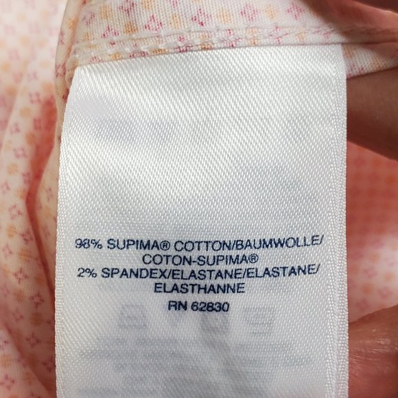 Lands' End Orange Pink Micro Print Supima Cotton Spandex Top Size 18P - Picture 11 of 13